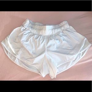 White lulu lemon shorts length 2.5